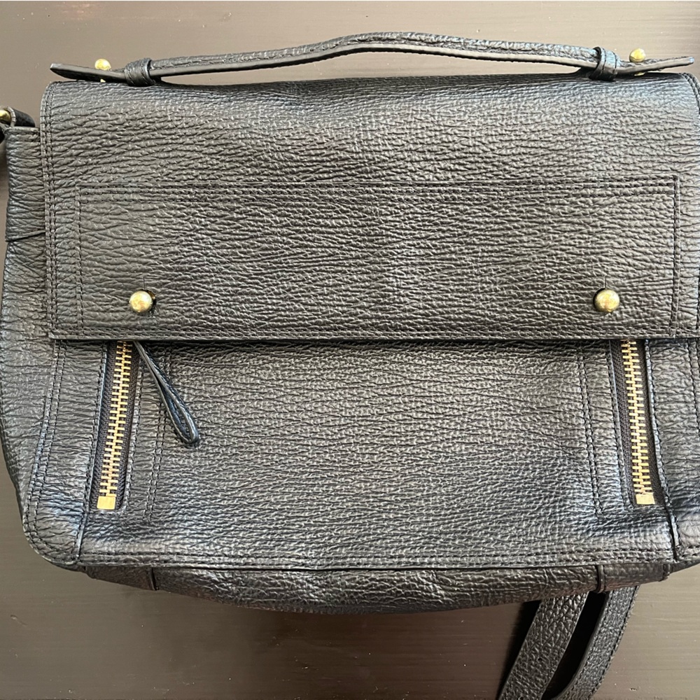3.1 Phillip Lim Black Crossbody Bag with Textured Leather